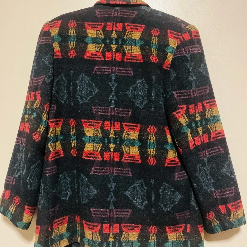 Vintage Eco Fashions Southwestern Tapestry Blazer Jacket Size 5 Wool Blend - Picture 7 of 11